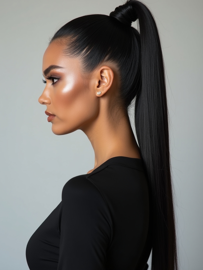 sophisticated sleek ponytail knot