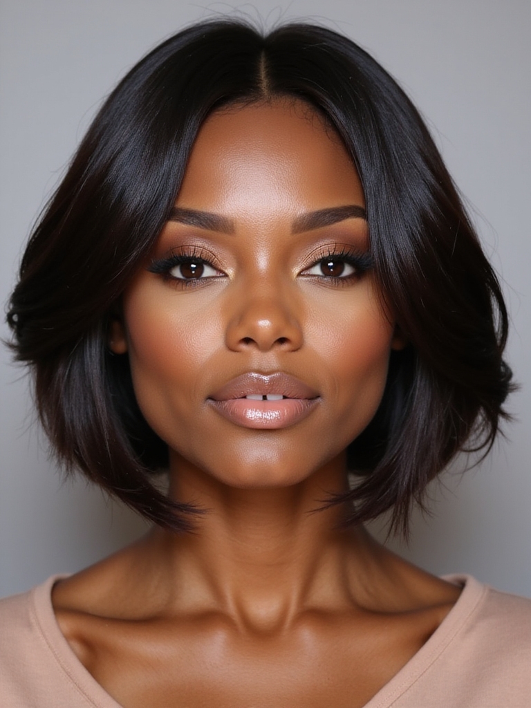sophisticated tapered bob hairstyle