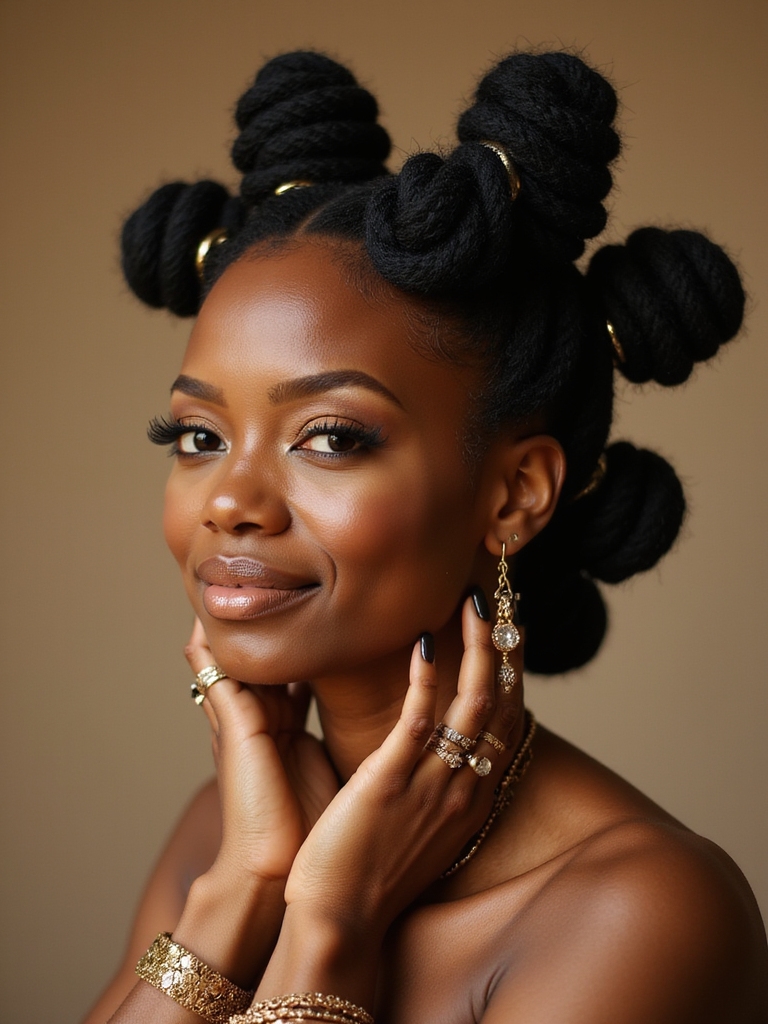 stylish bantu knots accessories