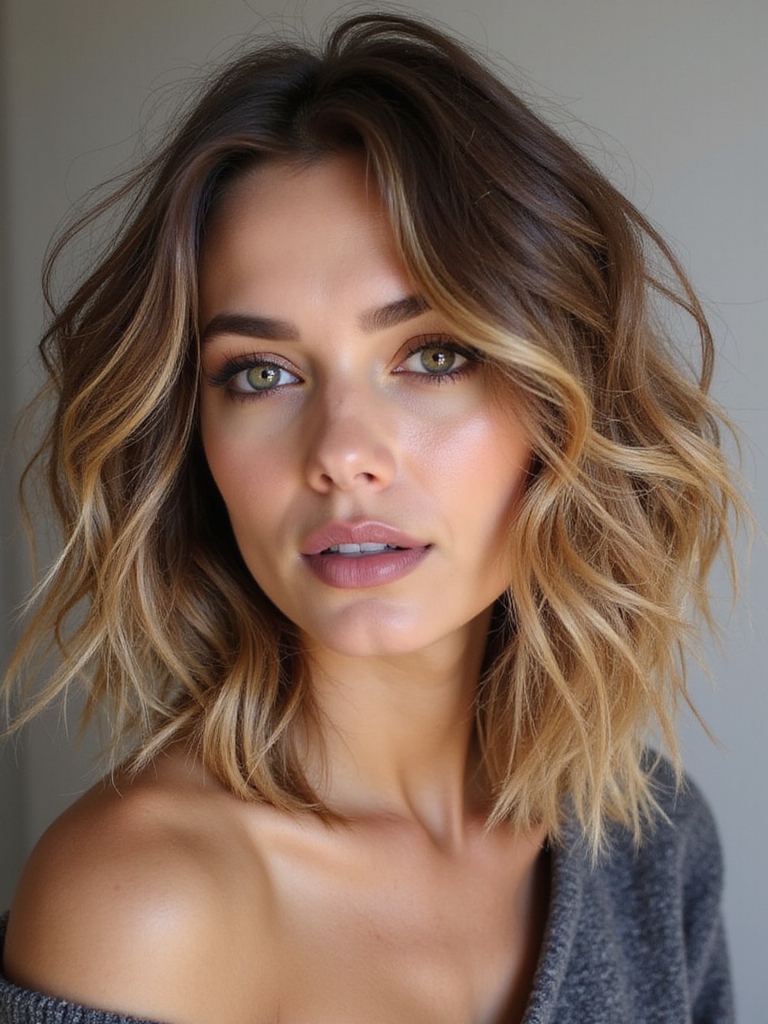 texture enhanced messy lob