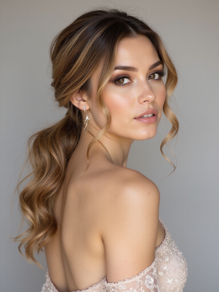 textured low ponytail elegance