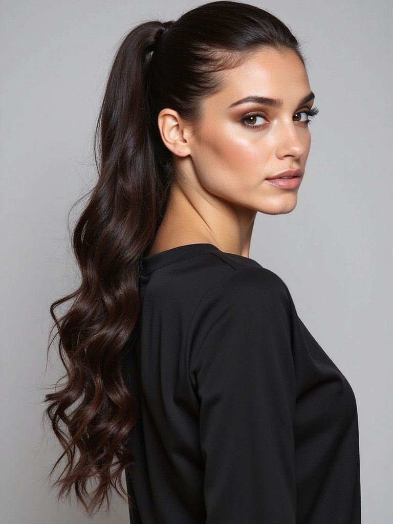 textured sleek ponytail tips