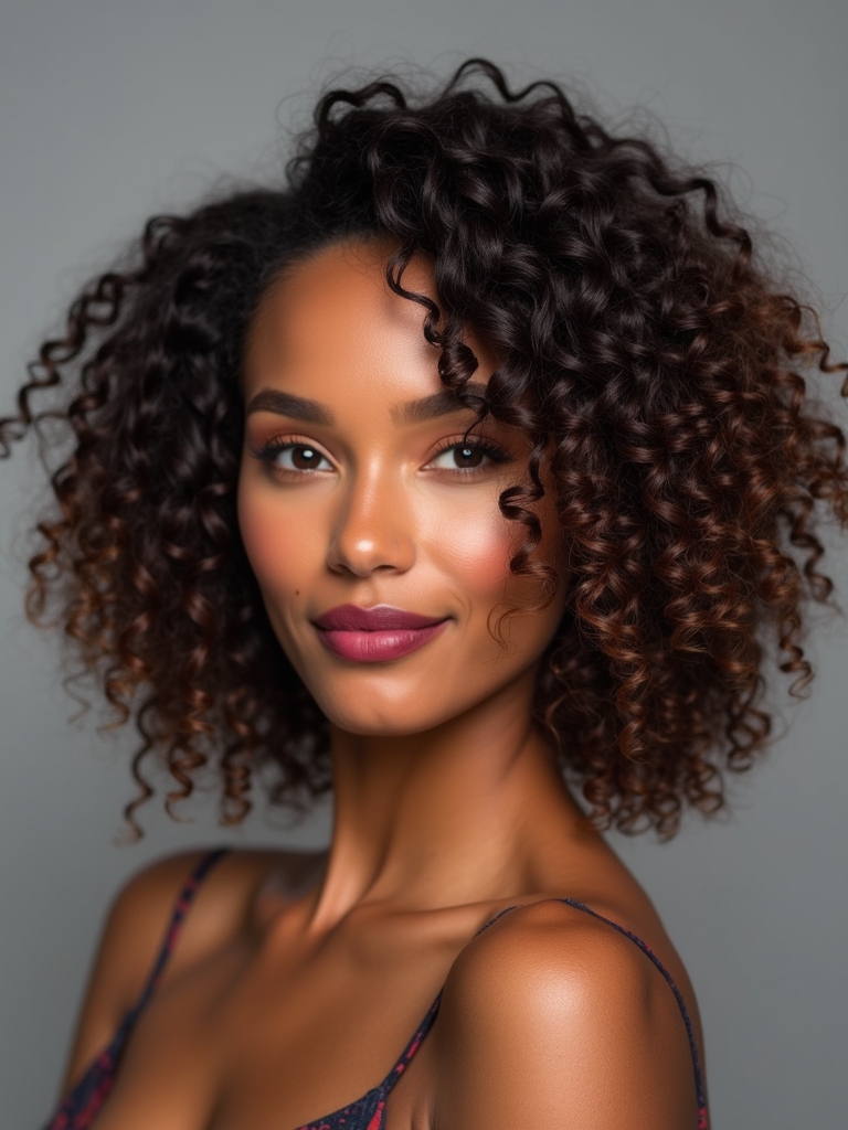 timeless curly shag hairstyle