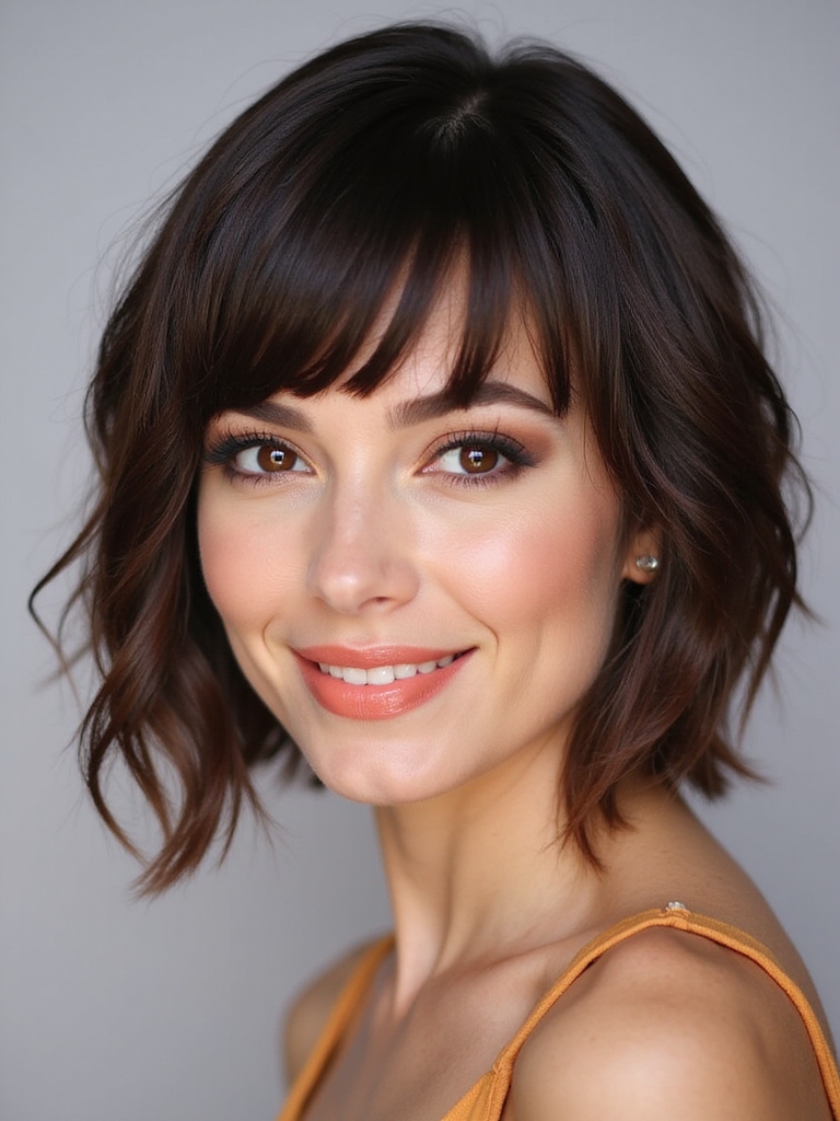 versatile side swept bangs style