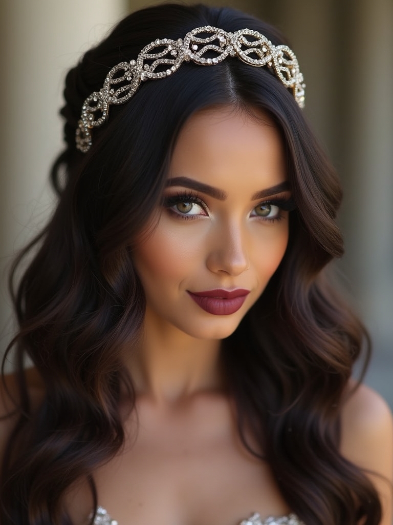 waves adorned with rhinestones