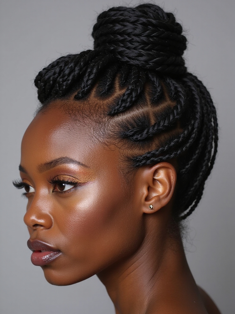 asymmetrical cornrow elegance defined