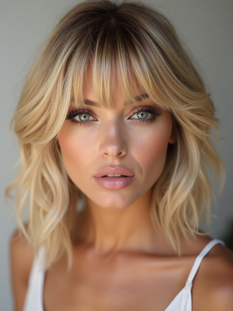 chic face framing bardot bangs