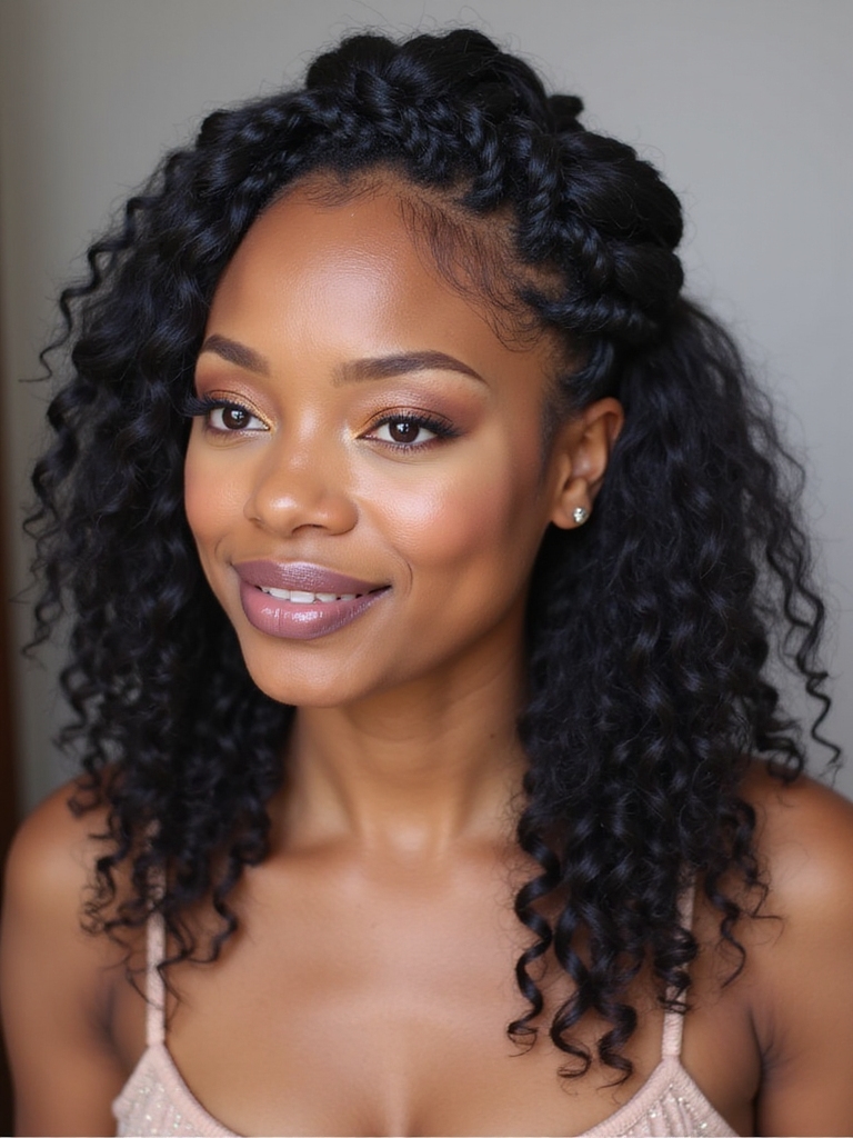 chic half up twist hairstyle