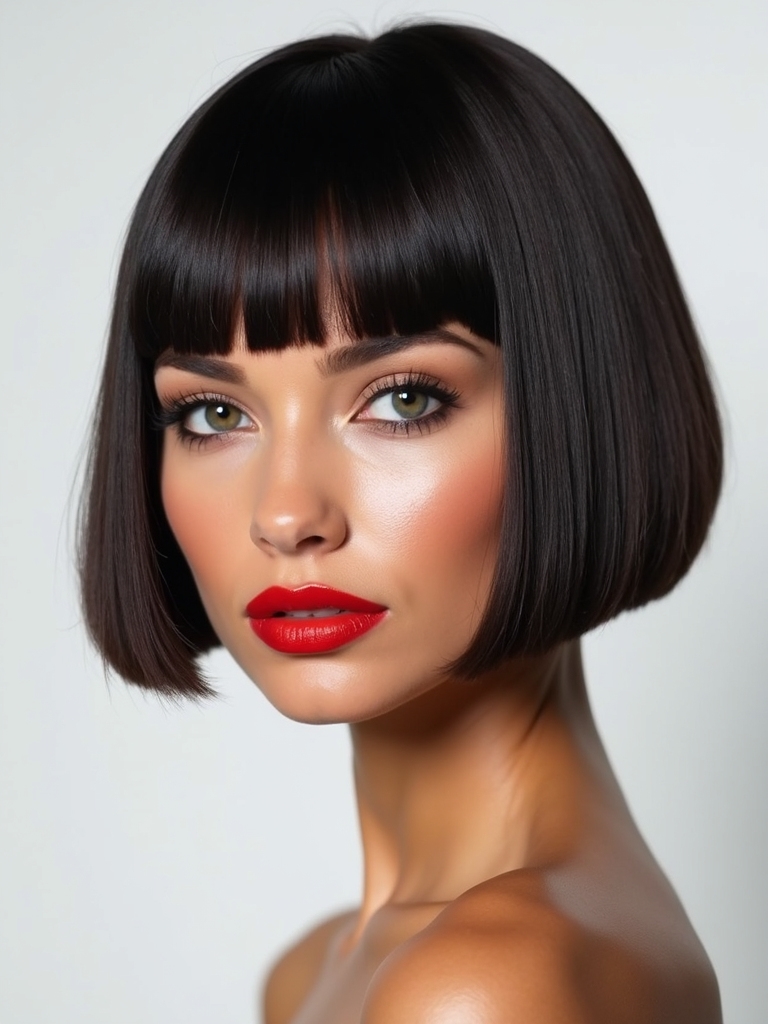 chic minimalist blunt bob