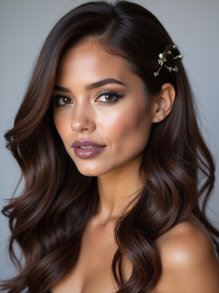 classic hairstyle with accessories