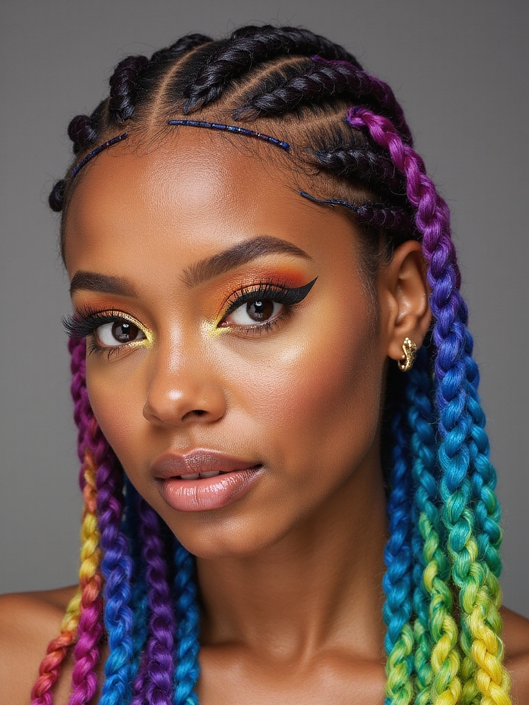 colorful cornrows vibrant personality