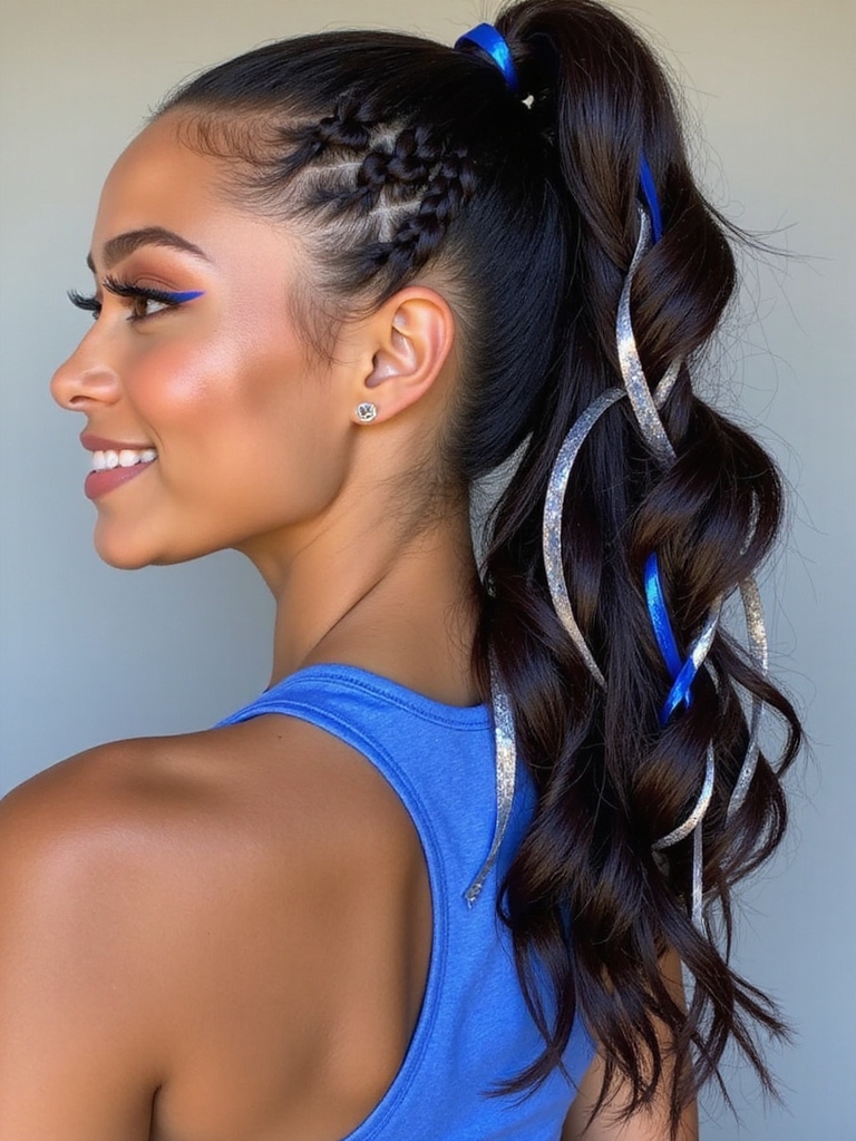 colorful ribbon hair accents