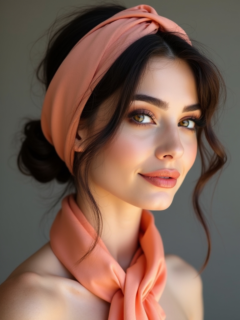 colorful scarf elegant updo