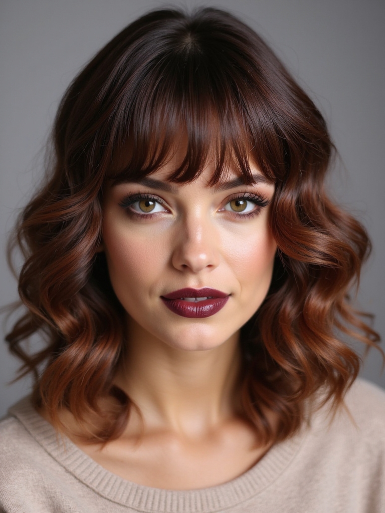 curly fringes enhance features