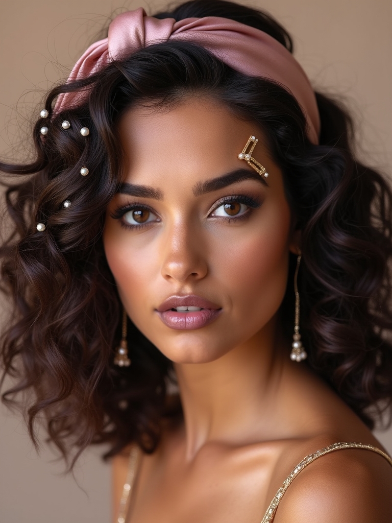 curly hairstyle accessory ideas