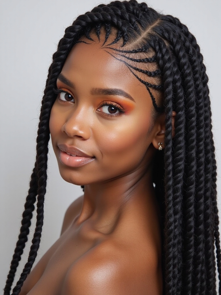 dynamic swirled cornrow styles