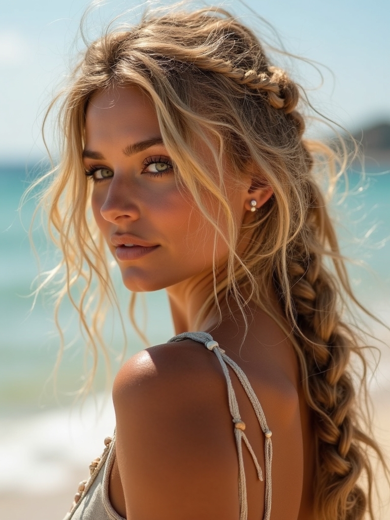 effortless carefree beach braids