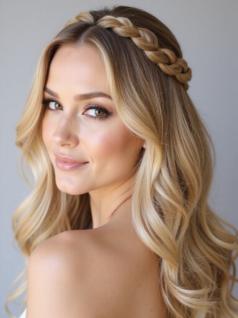 effortless half up lace braid