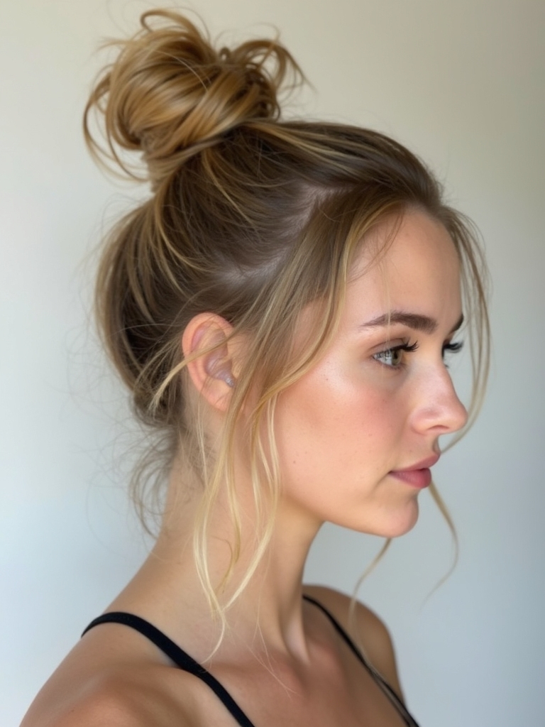 effortless messy bun styling