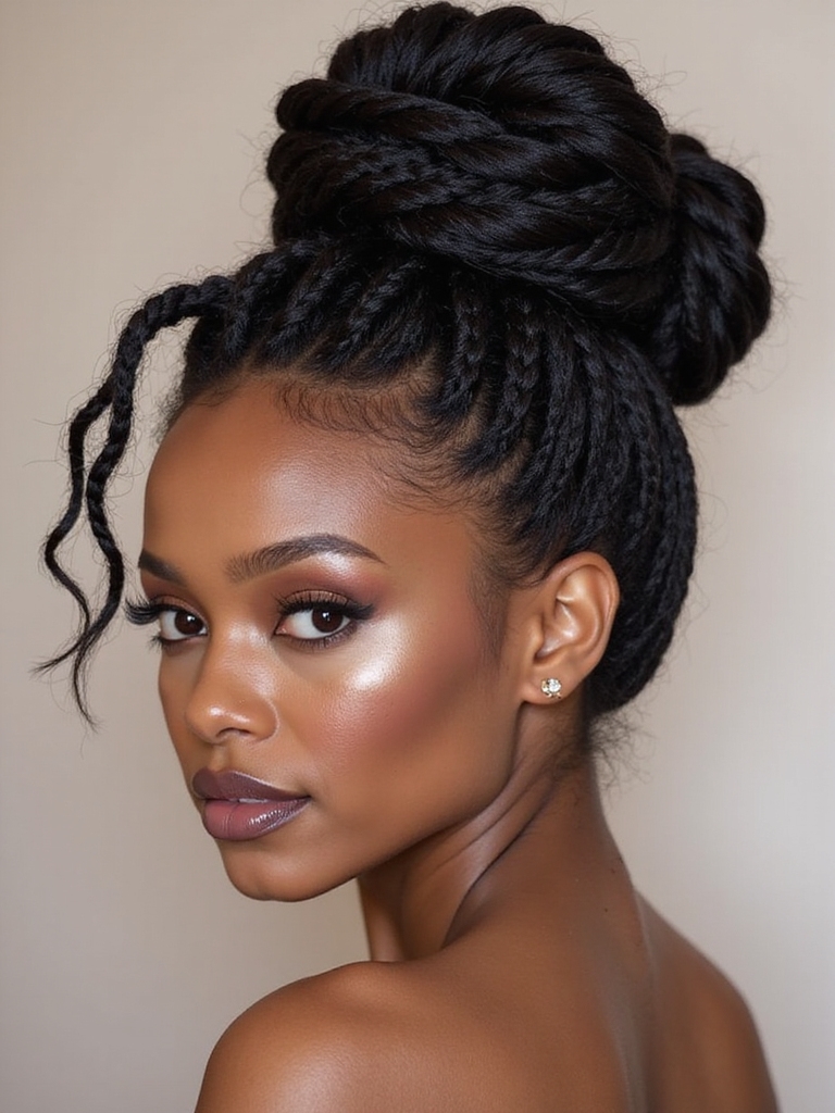 elegant twisted braid updo