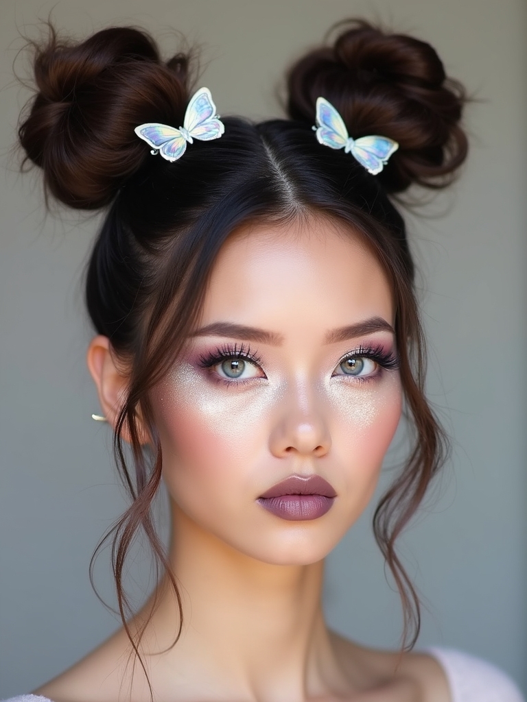fun space buns tutorial
