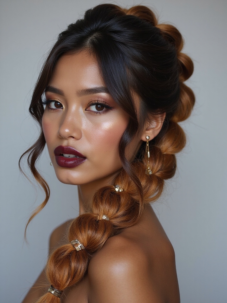 fun trendy bubble braids