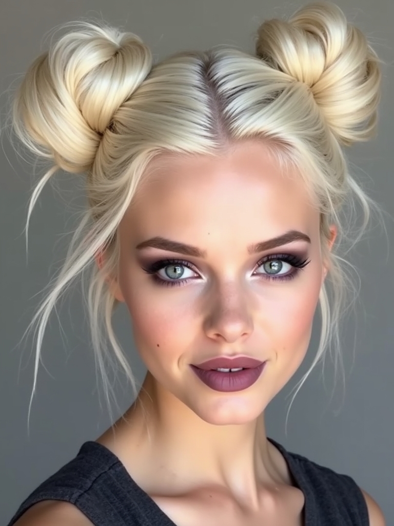playful youthful space buns