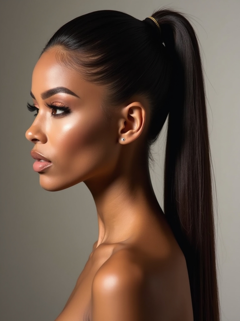 sleek ponytail effortlessly chic