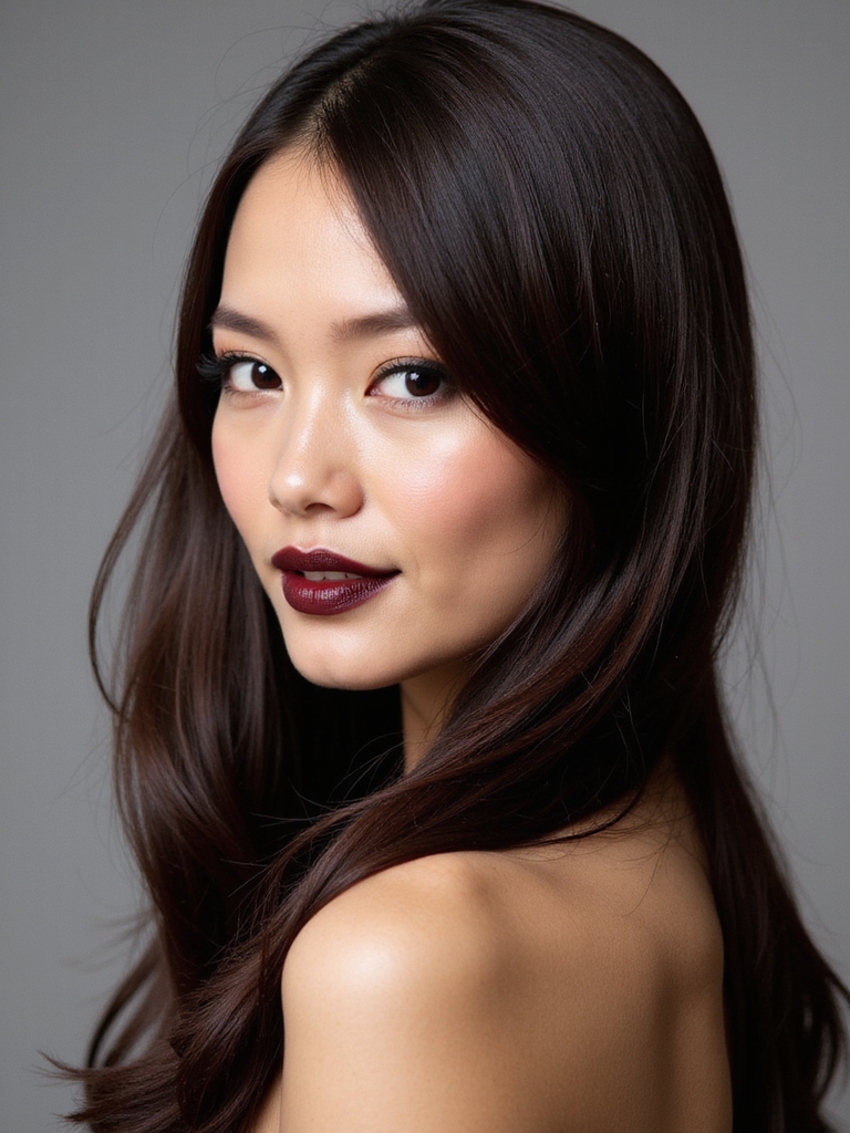 sleek side part elegance