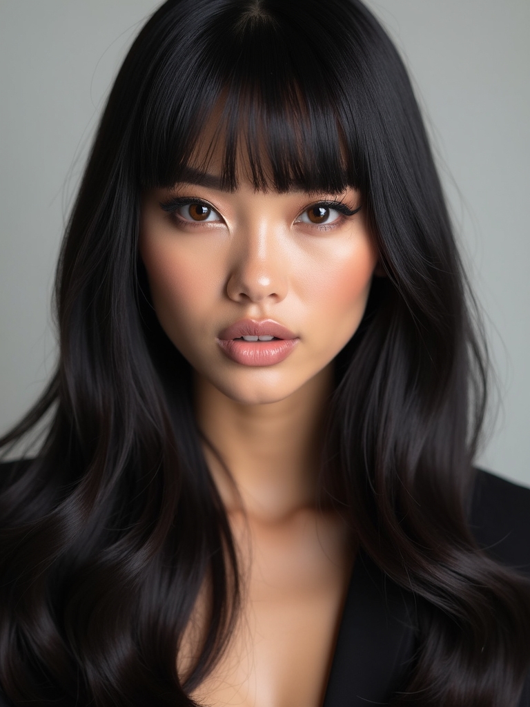 sleek sophisticated straight part