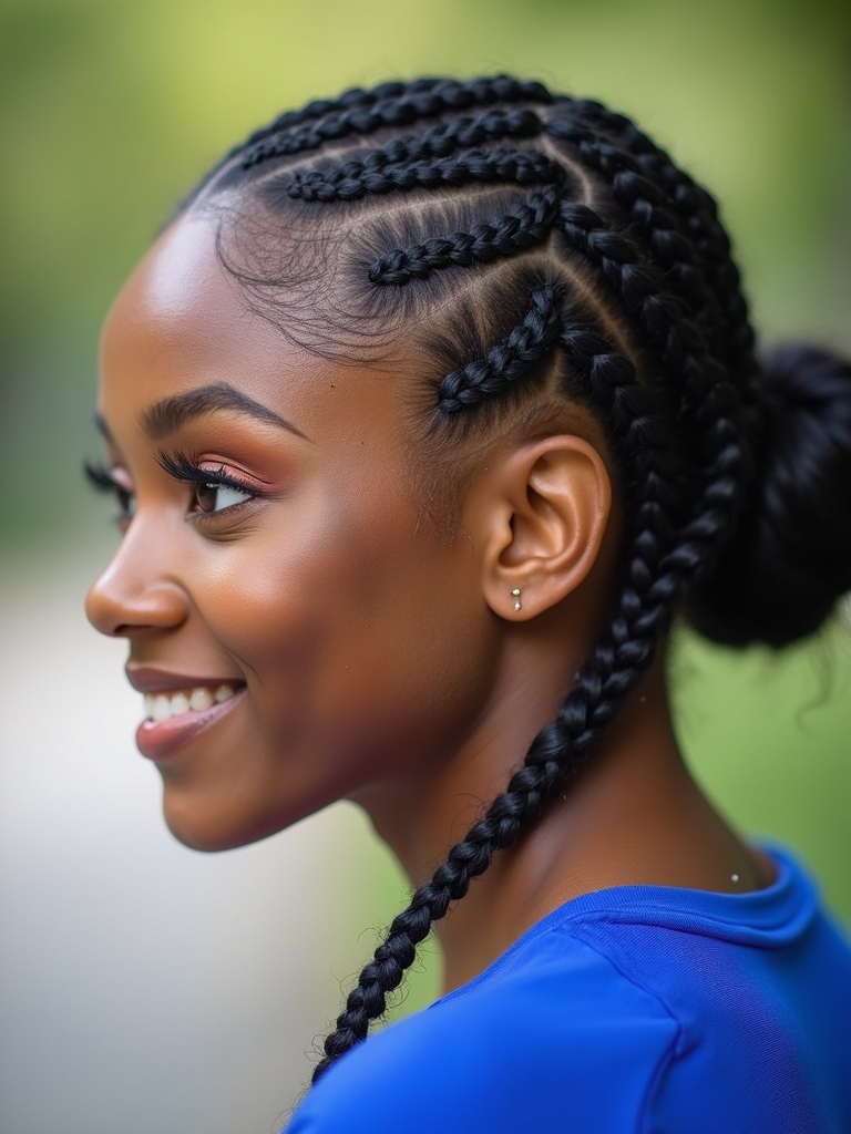 sleek sporty cornrow styles