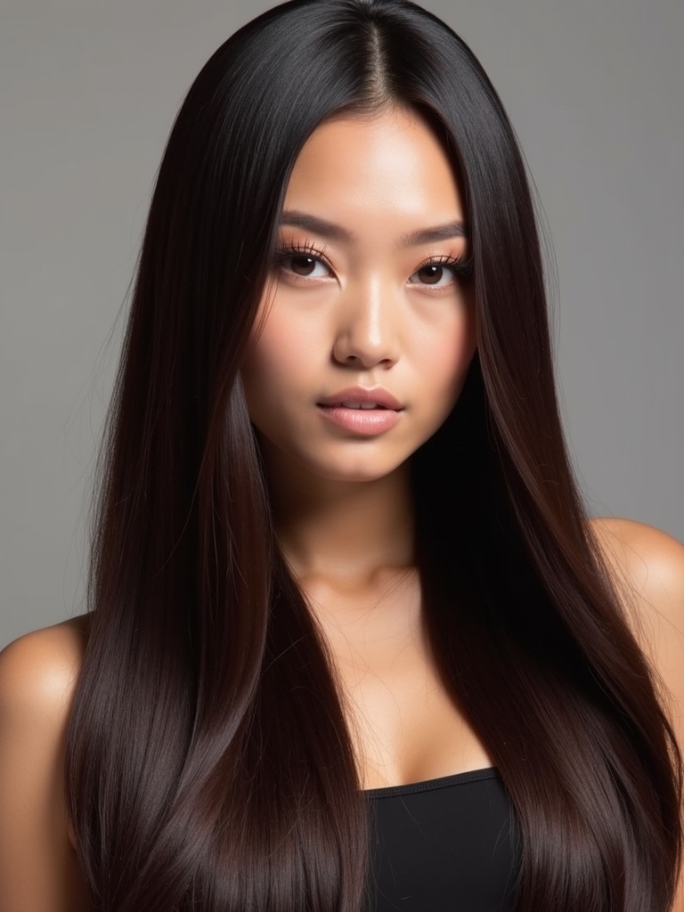 sleek straight hair elegance