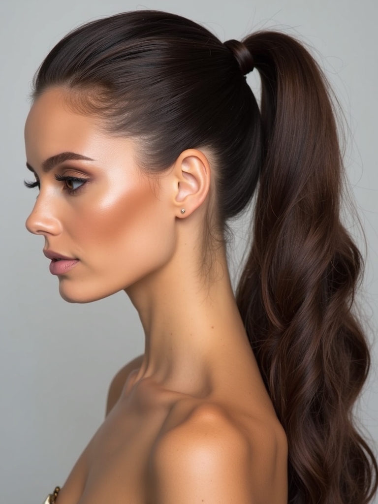 sleek wrapped ponytail tutorial