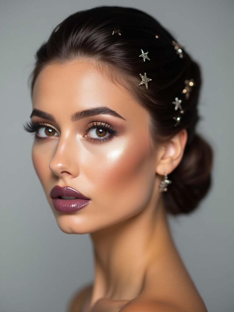 slicked back wet hairstyle elegance