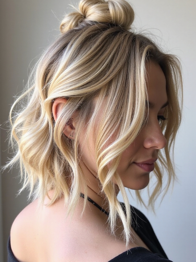 trendy quick half up knot