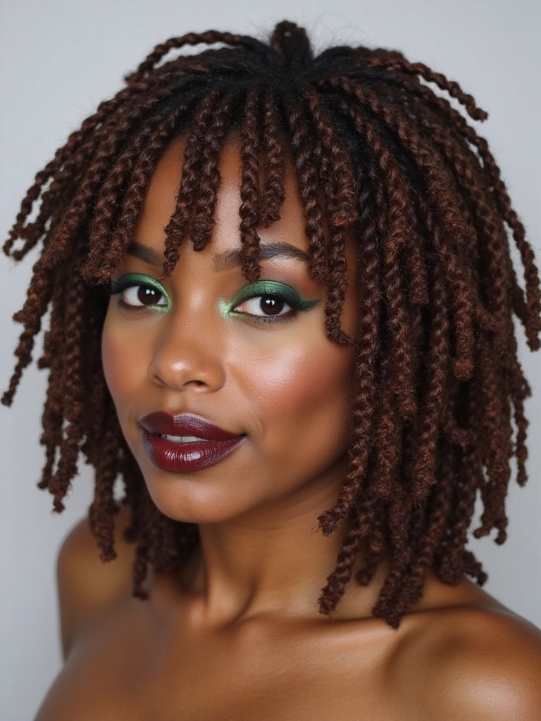 twisted loc bangs style trend