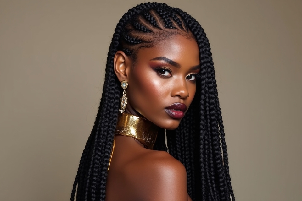 vibrant fulani braids styles