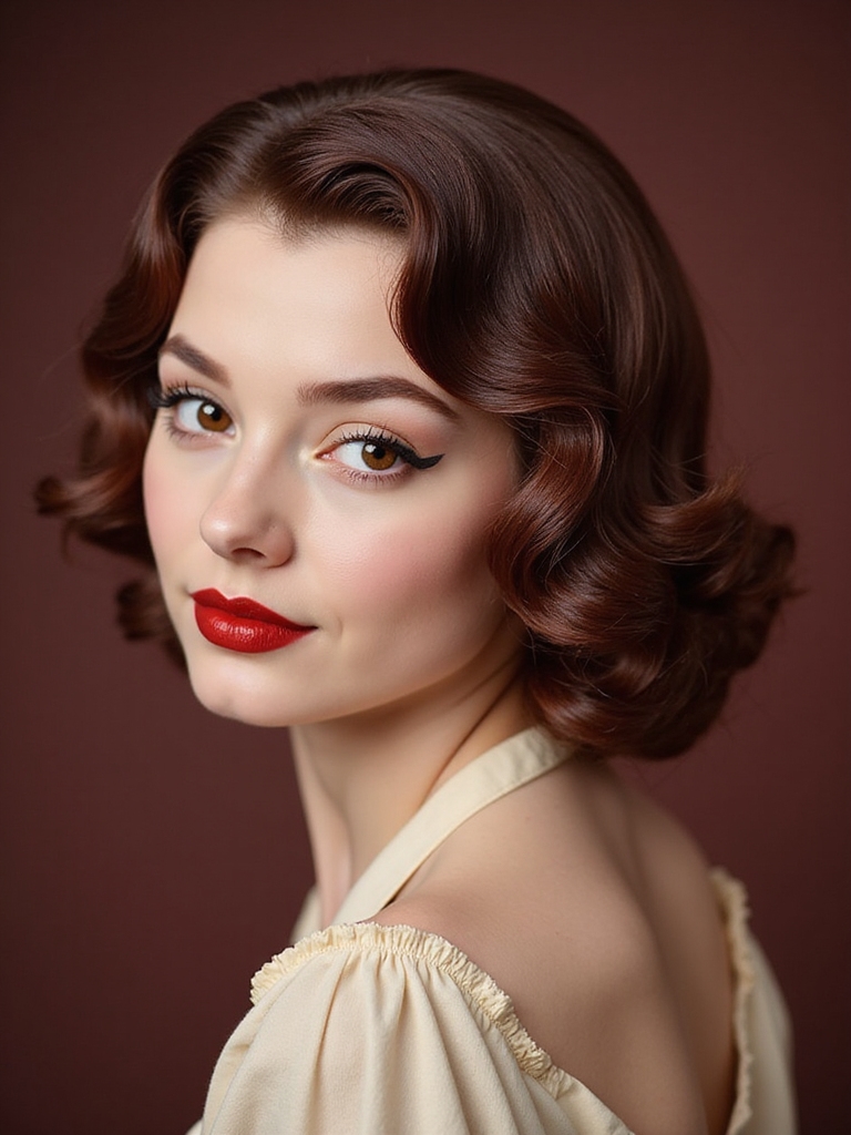 vintage glam hair styling