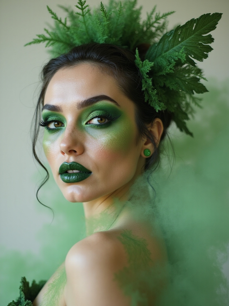 acid green leafy smoked eyes