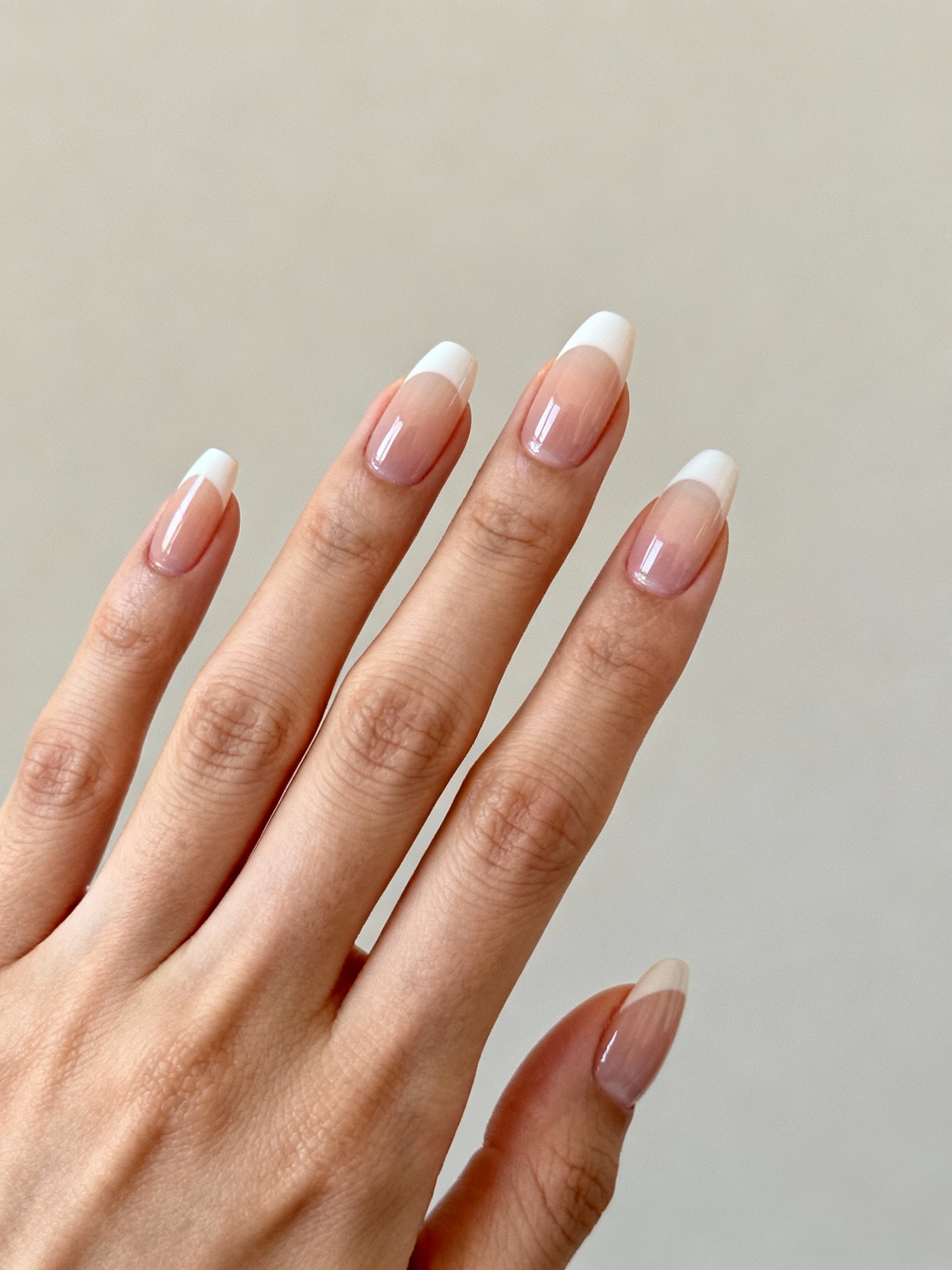airbrushed nude to white ombr