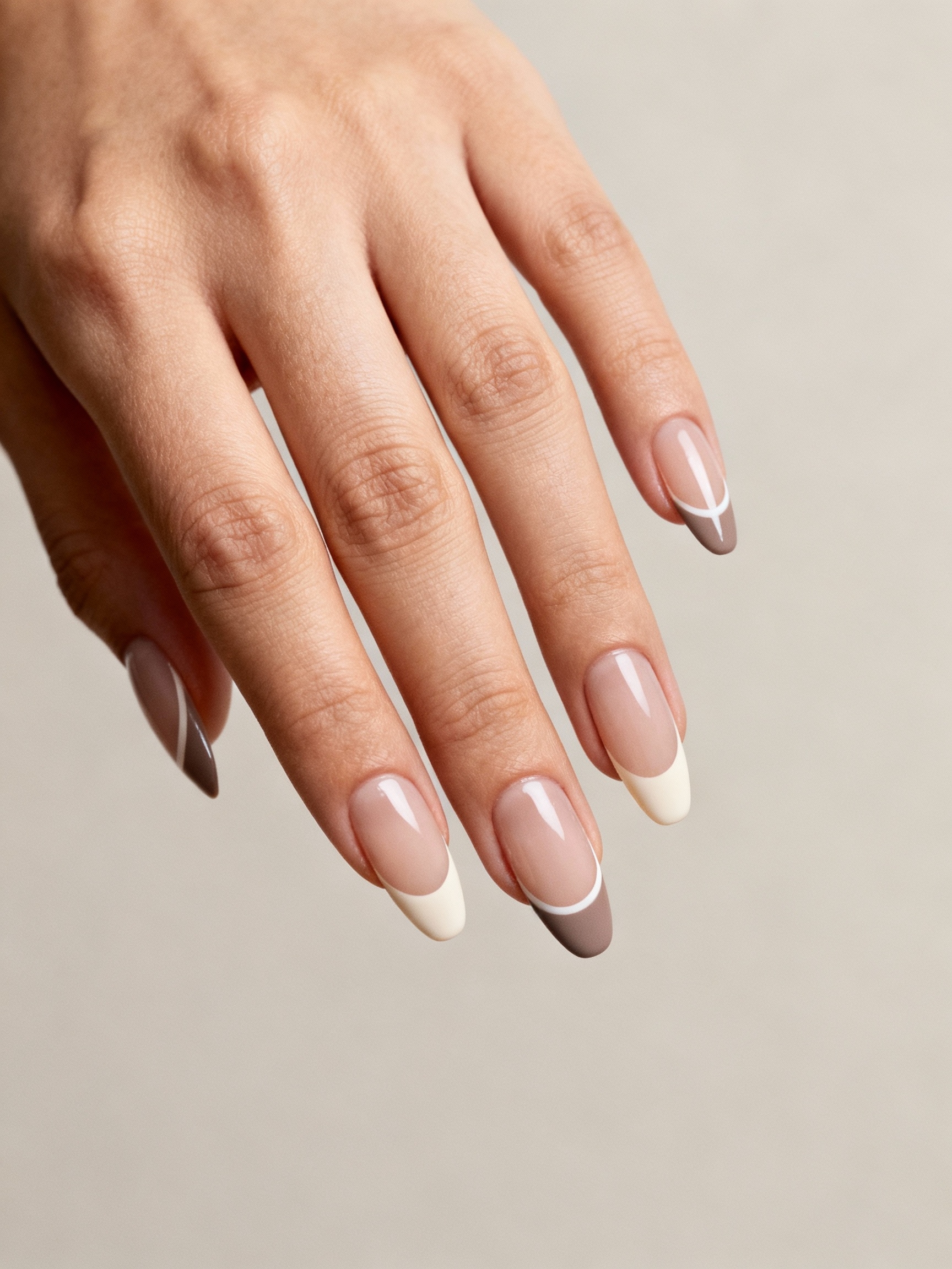 airy almond negative space nails