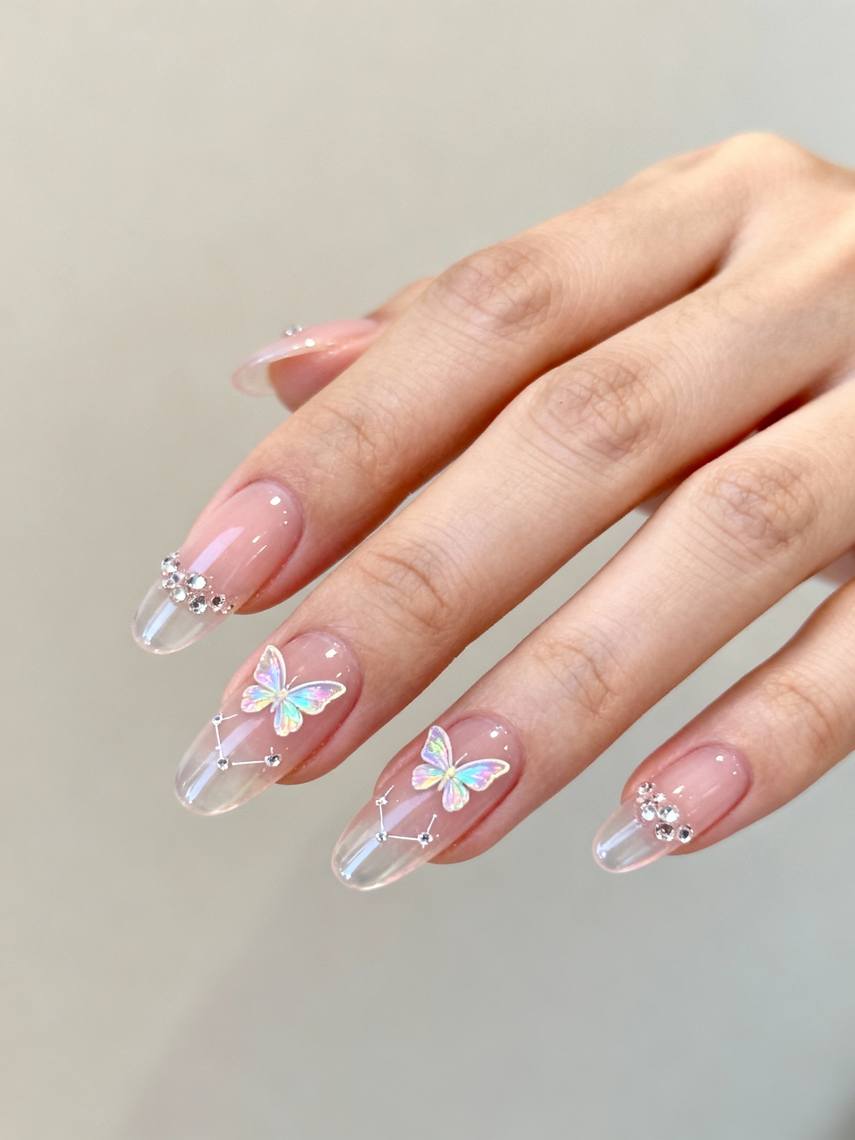 airy pastel butterfly crystals