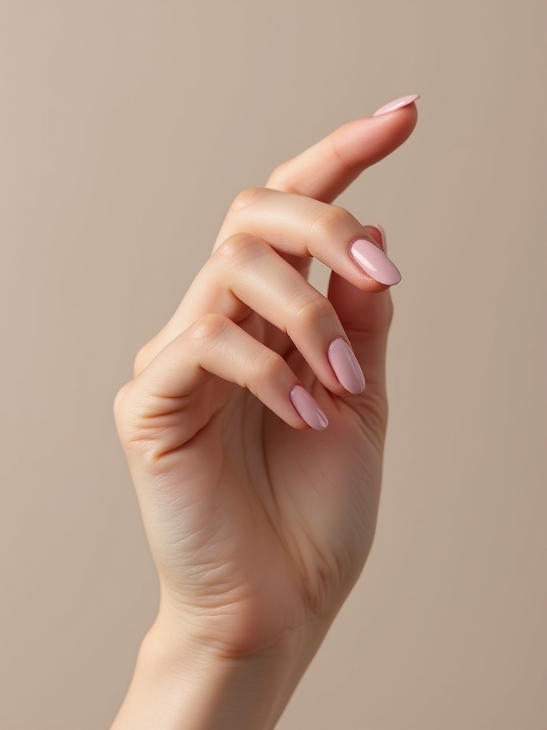 almond nails sheer pink