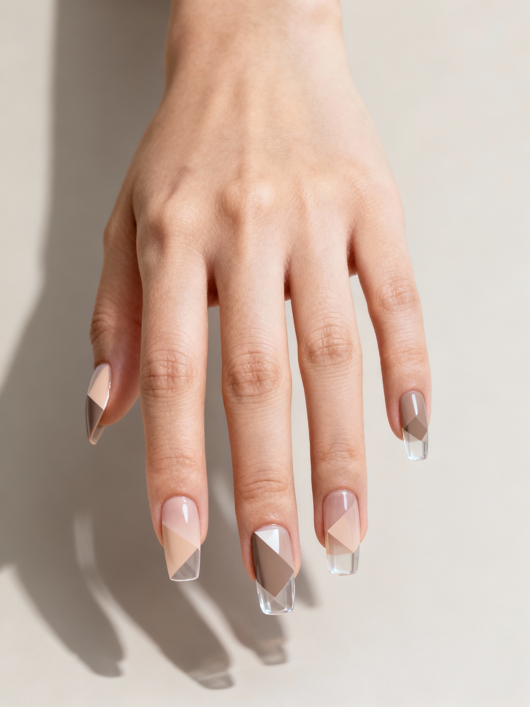 architectural translucent geometric nail sculptures