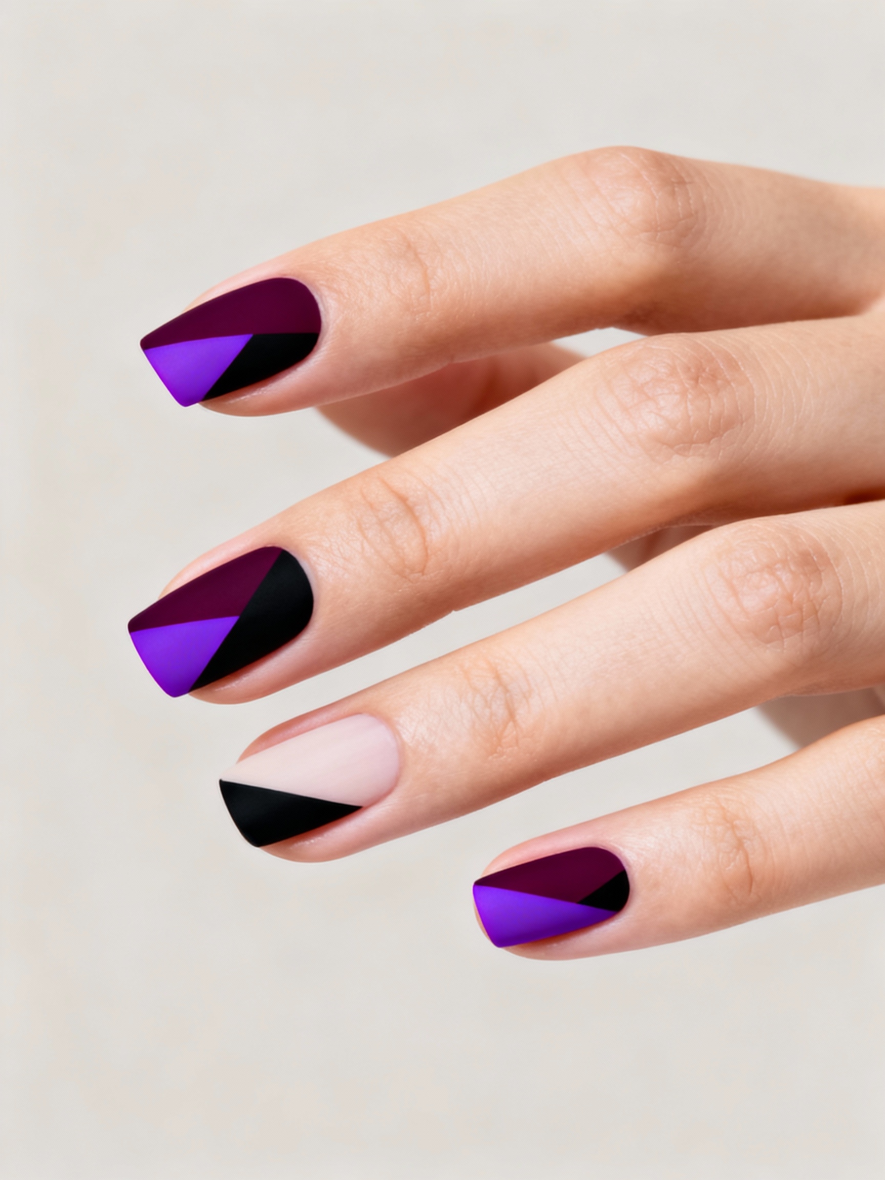 asymmetrical slashed crescent negative space