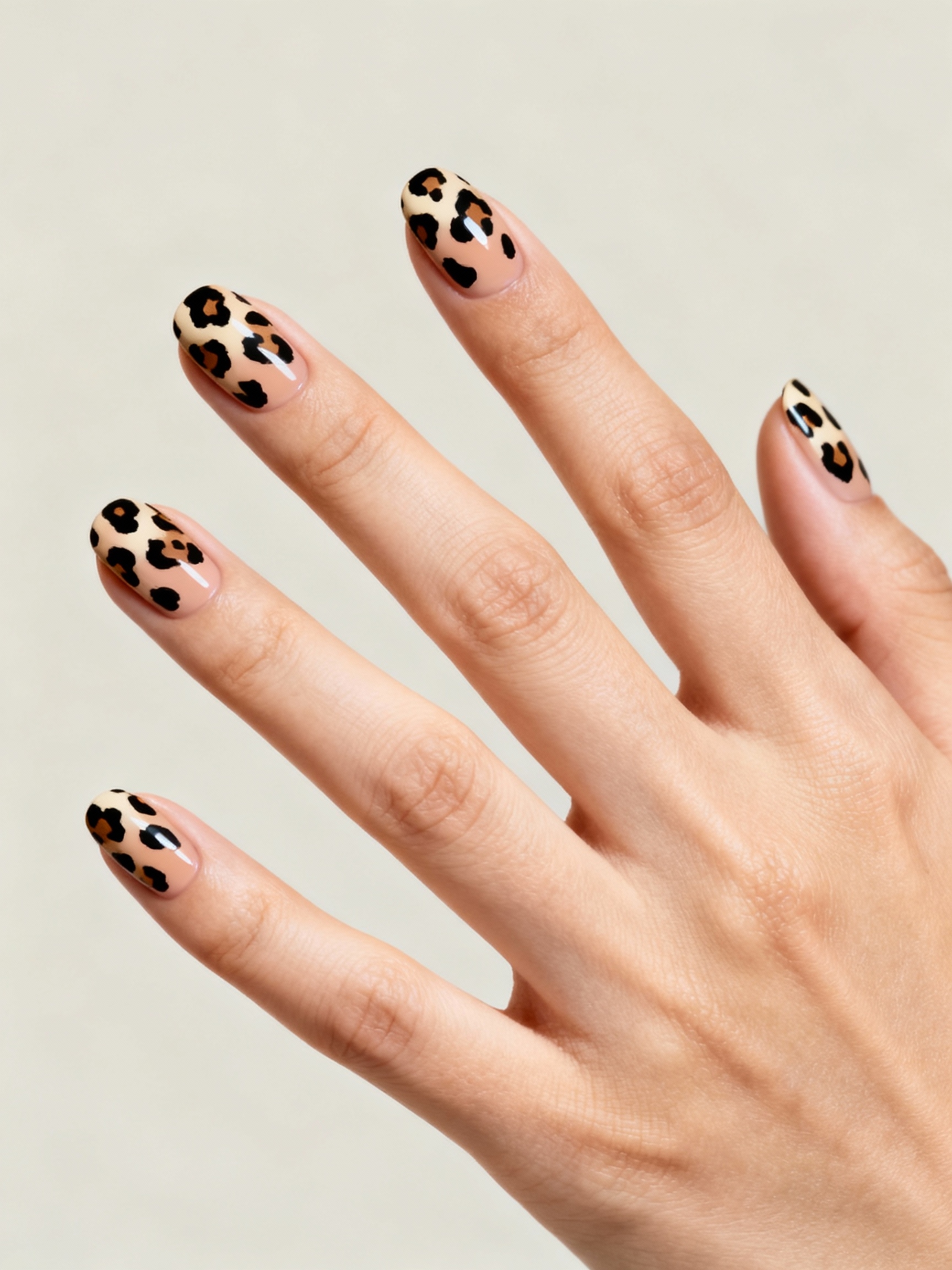 black and beige leopard spots