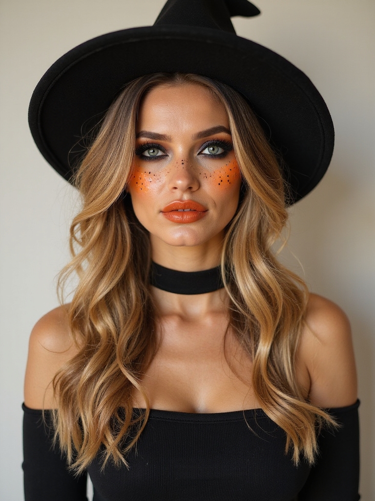 black and orange smoky glam