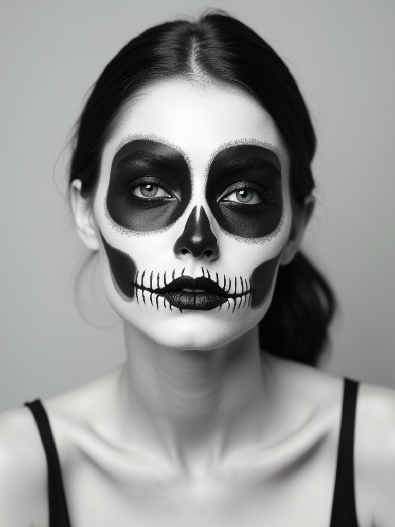 black and white skull glam
