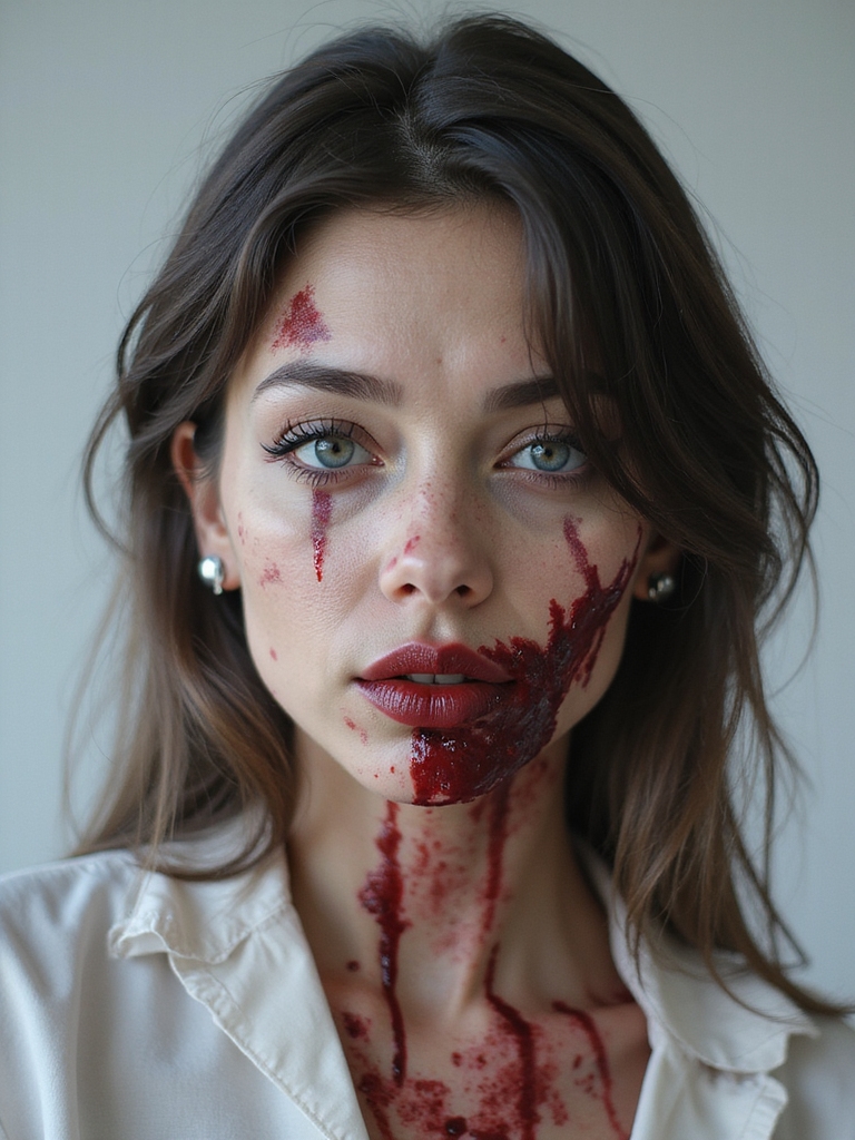 bloodied iv streaked hospital patient