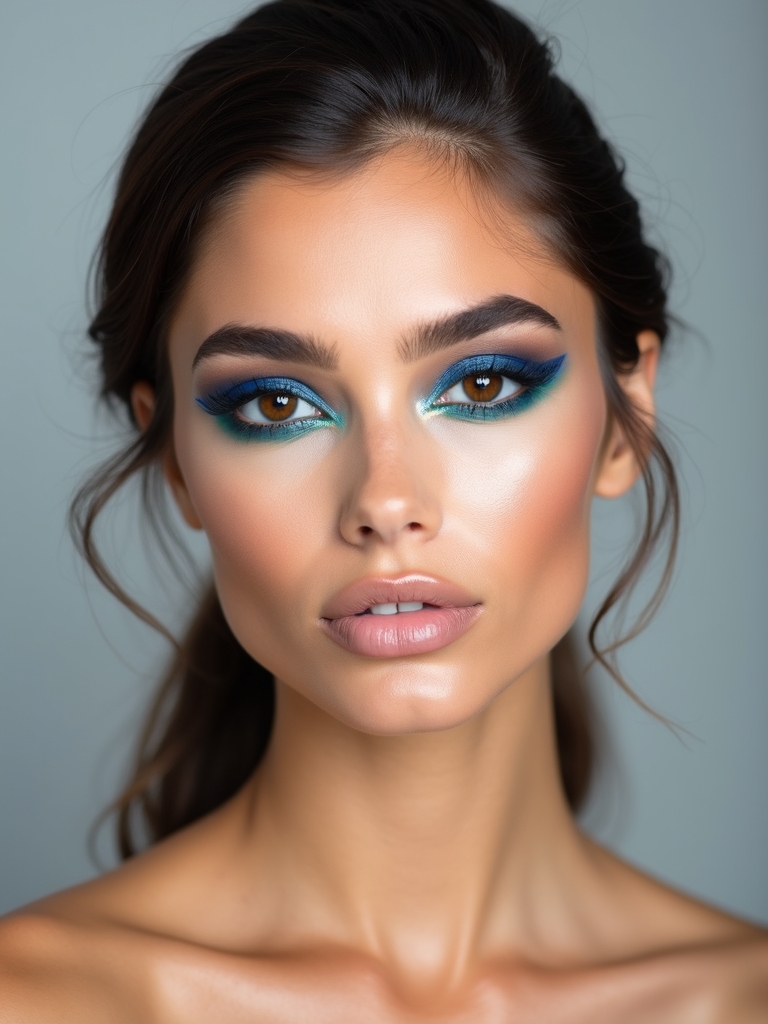 blue teal 90s eyeliner vibe